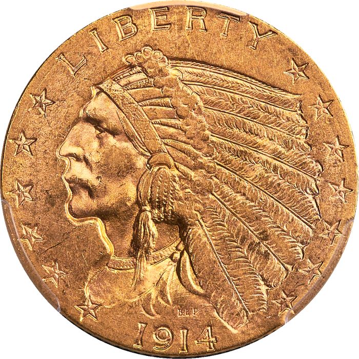 1914-D Indian Gold Quarter Eagle ($2.50) Obverse Image