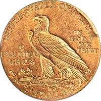 1914-D Indian Gold Quarter Eagle ($2.50) Reverse Image