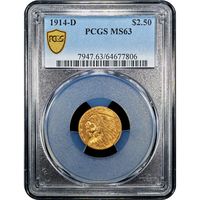 1914-D Indian Gold Quarter Eagle ($2.50) Obverse Slab Image