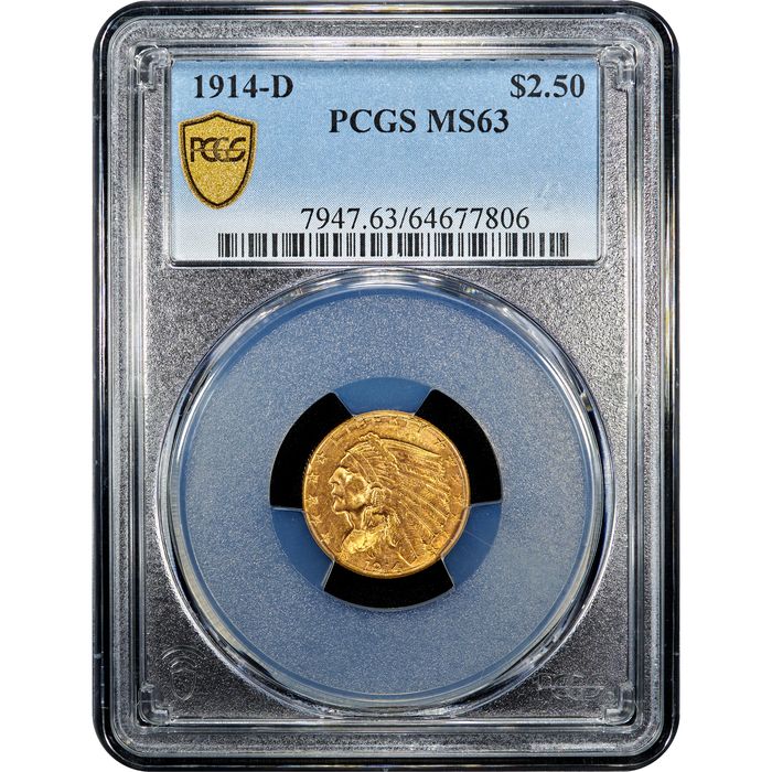 1914-D Indian Gold Quarter Eagle ($2.50) Obverse Slab Image