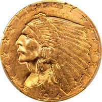 1914-D Indian Gold Quarter Eagle ($2.50) Obverse Image