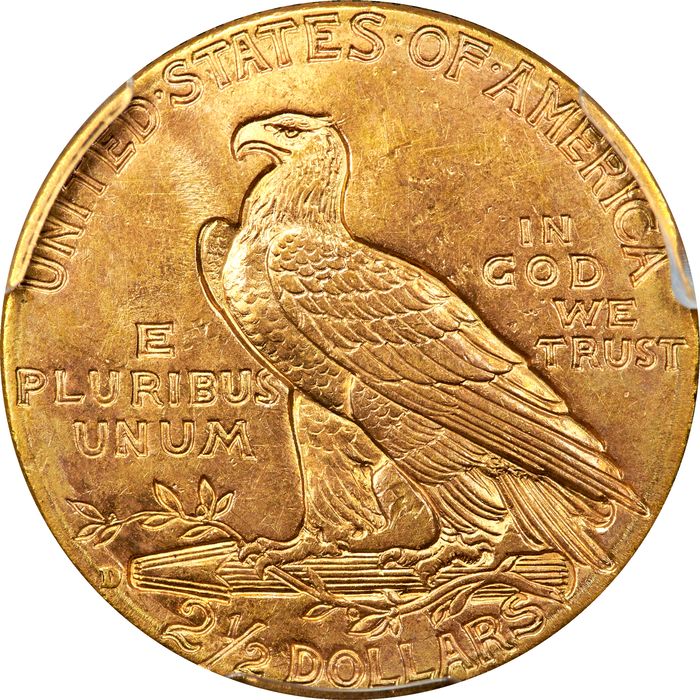 1914-D Indian Gold Quarter Eagle ($2.50) Reverse Image