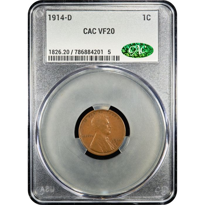 1914-D Lincoln Cent (1c) Obverse Slab Image