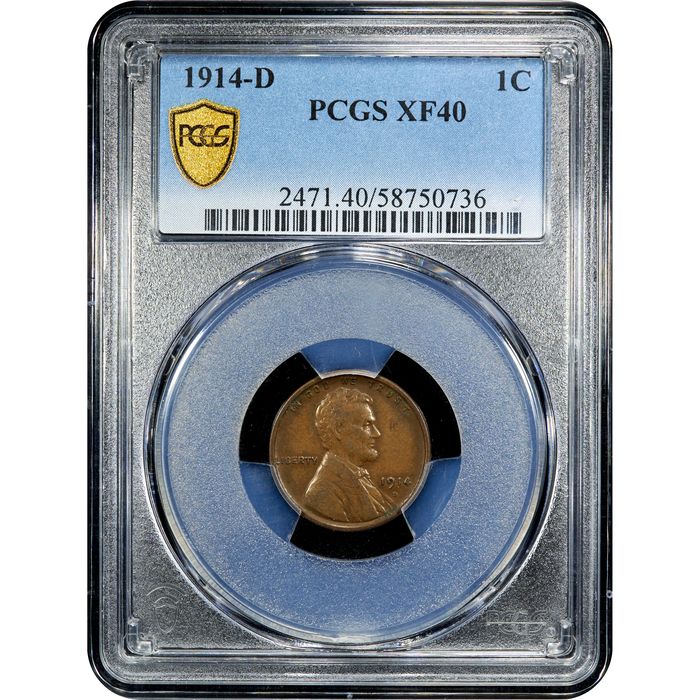 1914-D Lincoln Cent (1c) Obverse Slab Image