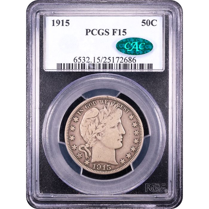 1915 Barber Half Dollar (50c) Obverse Slab Image