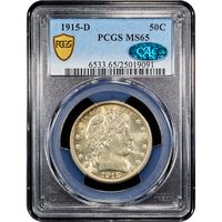 1915-D Barber Half Dollar (50c) Obverse Slab Image