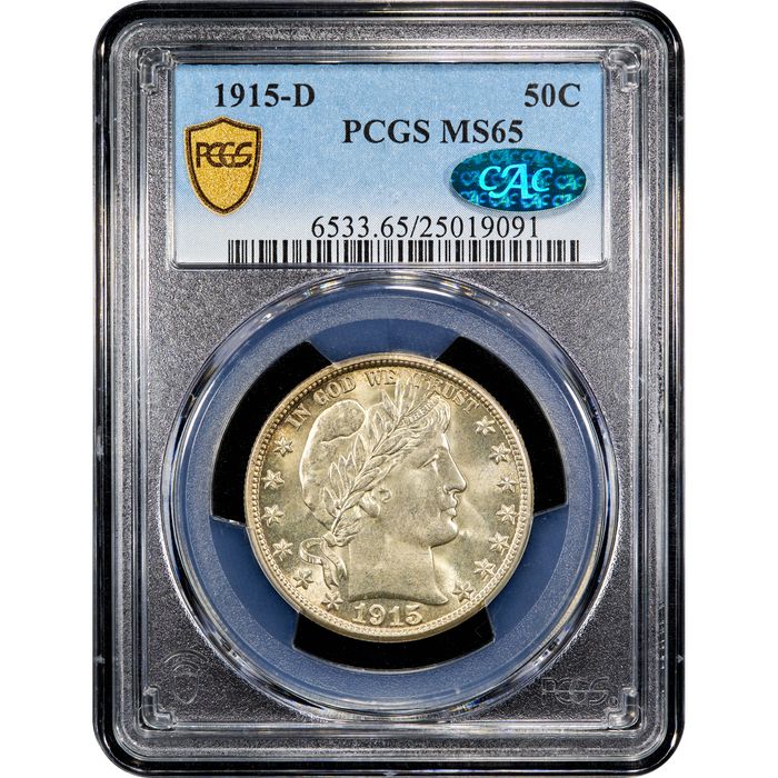 1915-D Barber Half Dollar (50c) Obverse Slab Image