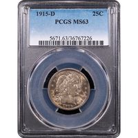 1915-D Barber Quarter (25c) Obverse Slab Image