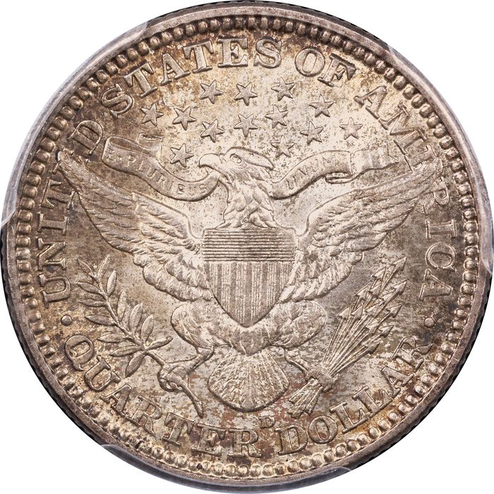 1915-D Barber Quarter (25c) Reverse Image