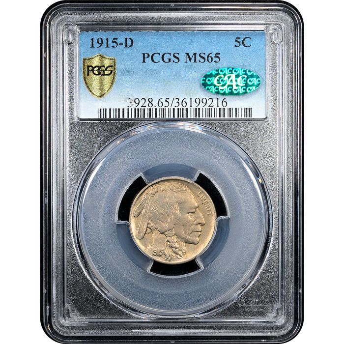 1915-D Buffalo Nickel (5c) Obverse Slab Image