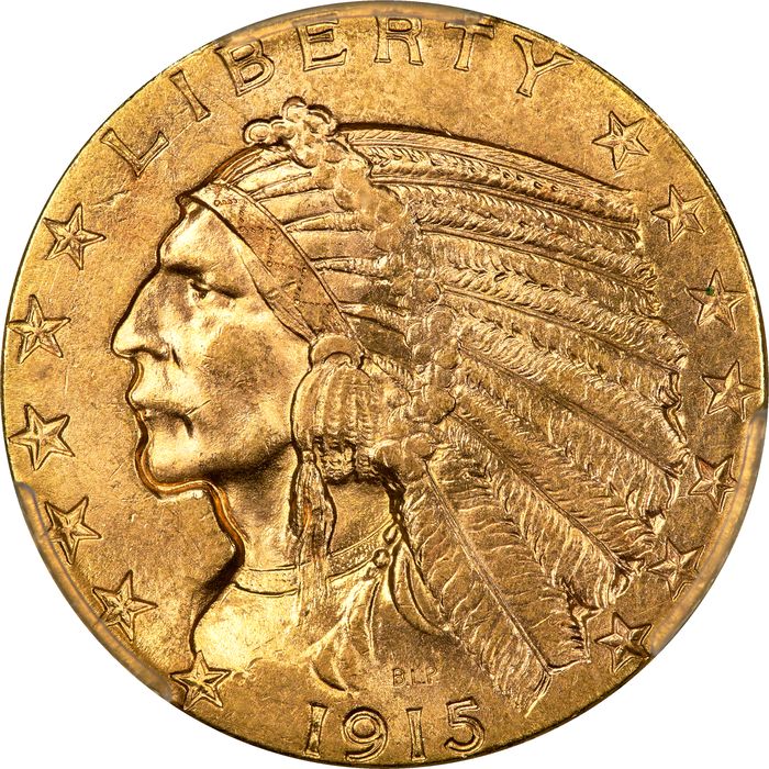 1915 Indian Gold Half Eagle ($5) Obverse Image