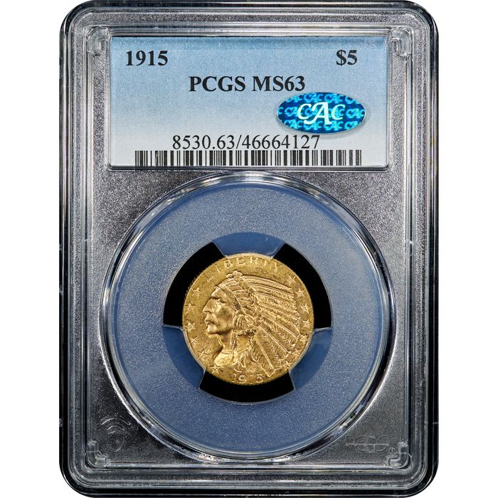1915 Indian Gold Half Eagle ($5) Obverse Image