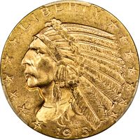 1915 Indian Gold Half Eagle ($5) Photo 3