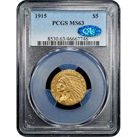 1915 Indian Gold Half Eagle ($5) Obverse Slab Image