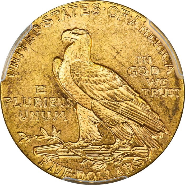 1915 Indian Gold Half Eagle ($5) Reverse Image