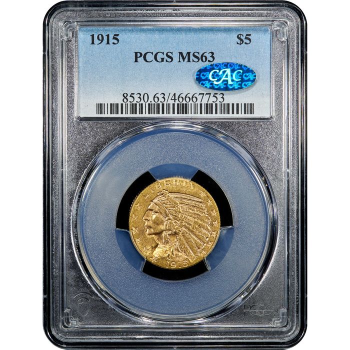 1915 Indian Gold Half Eagle ($5) Obverse Image