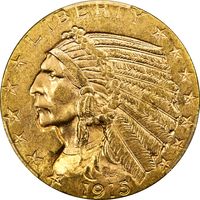 1915 Indian Gold Half Eagle ($5) Photo 3