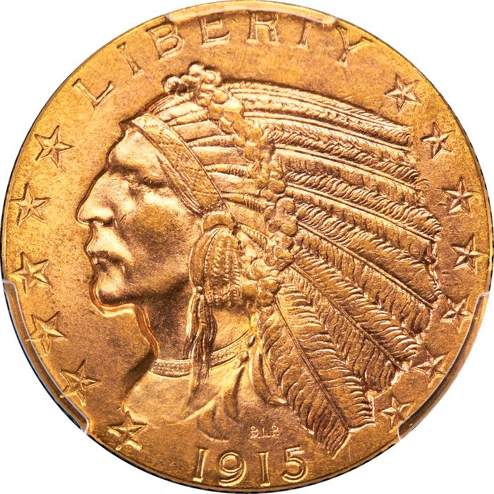 1915 Indian Gold Half Eagle ($5) Photo 3
