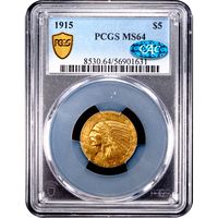 1915 Indian Gold Half Eagle ($5) Obverse Image