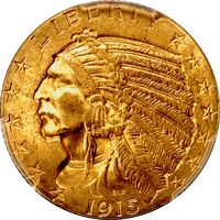 1915 Indian Gold Half Eagle ($5) Photo 3