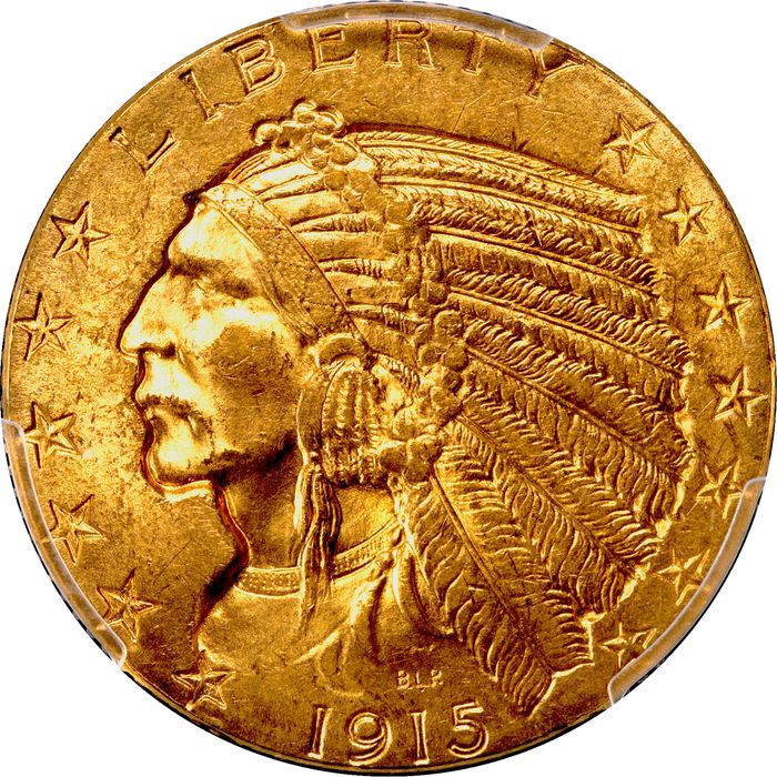 1915 Indian Gold Half Eagle ($5) Photo 3