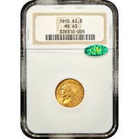 1915 Indian Gold Quarter Eagle ($2.50) Obverse Image