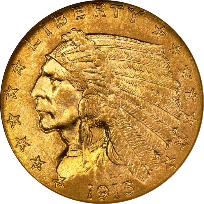1915 Indian Gold Quarter Eagle ($2.50) Photo 3