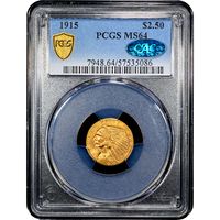 1915 Indian Gold Quarter Eagle ($2.50) Obverse Slab Image