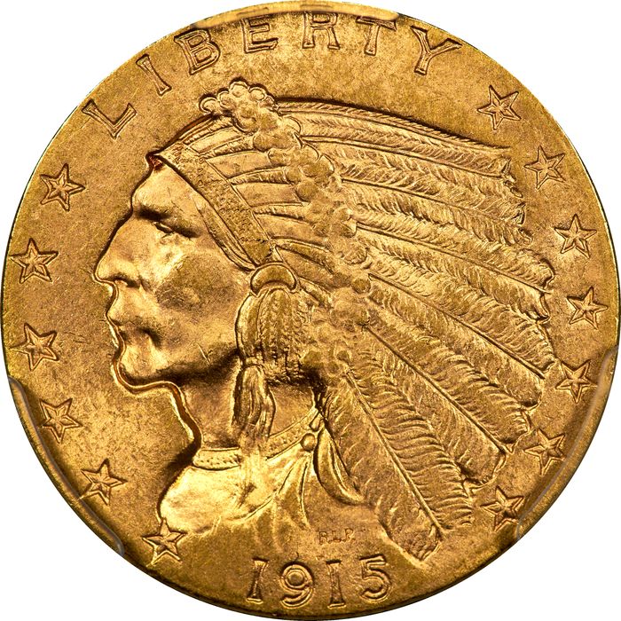 1915 Indian Gold Quarter Eagle ($2.50) Obverse Image