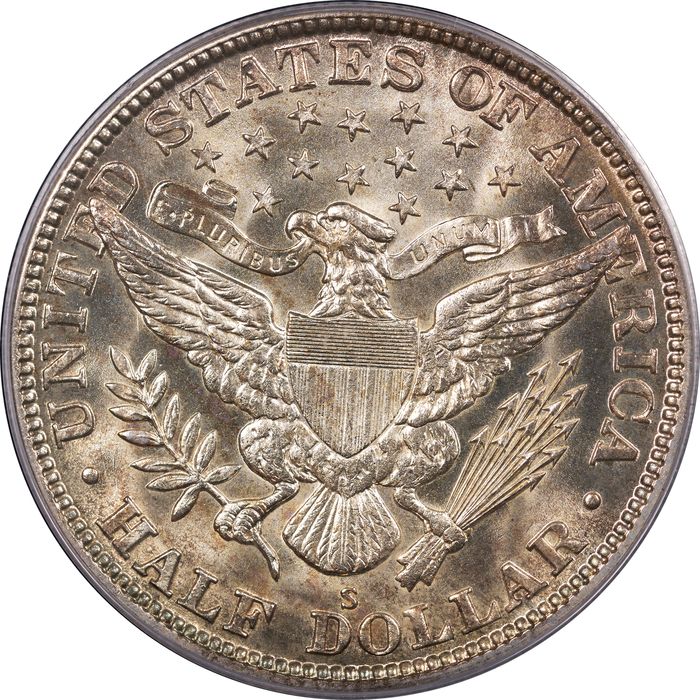 1915-S Barber Half (50c) OGH Reverse Image