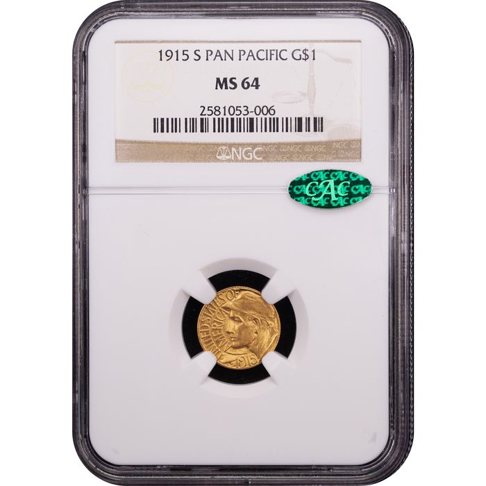 1915-S Panama-Pacific Commem Gold Dollar ($1) Obverse Slab Image