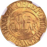 1915-S Panama-Pacific Commem Gold Dollar ($1) Reverse Image