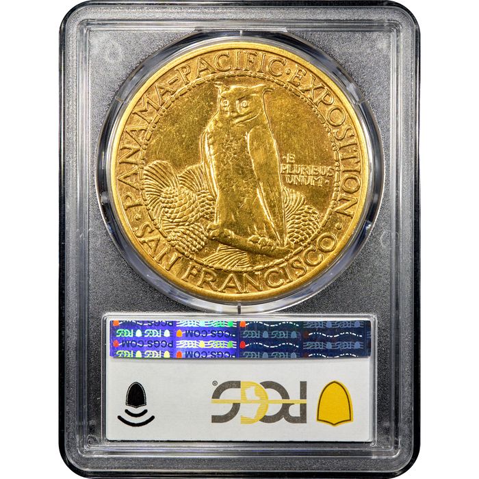 1915-S Panama-Pacific Round Commemorative Gold Fifty Dollar ($50) Reverse Image
