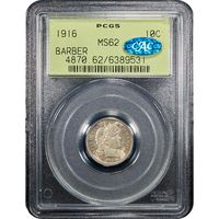 1916 Barber Dime (10c) OGH Obverse Image