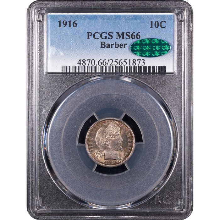 1916 Barber Dime (10c) Obverse Slab Image