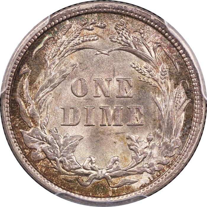 1916 Barber Dime (10c) Reverse Image