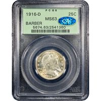 1916-D Barber Quarter (25c) OGH Obverse Slab Image