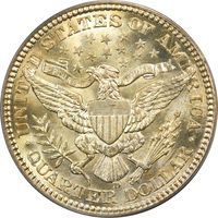 1916-D Barber Quarter (25c) OGH Reverse Image