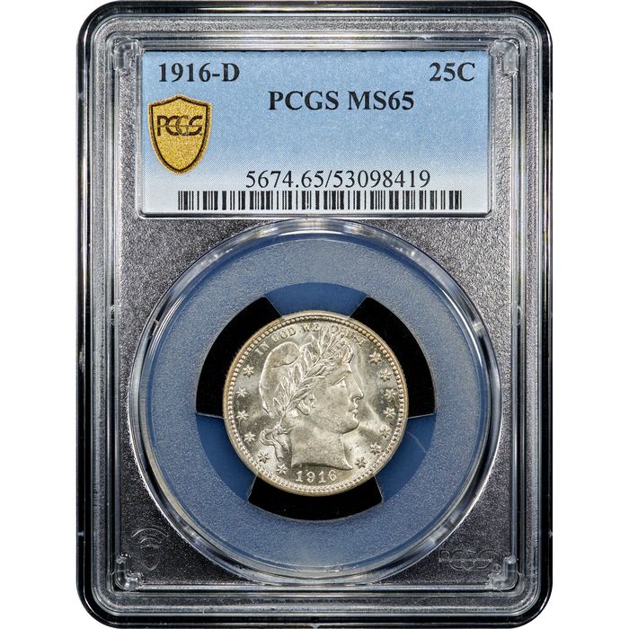 1916-D Barber Quarter (25c) Obverse Image