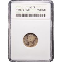 1916-D Mercury Dime (10c) Obverse Image