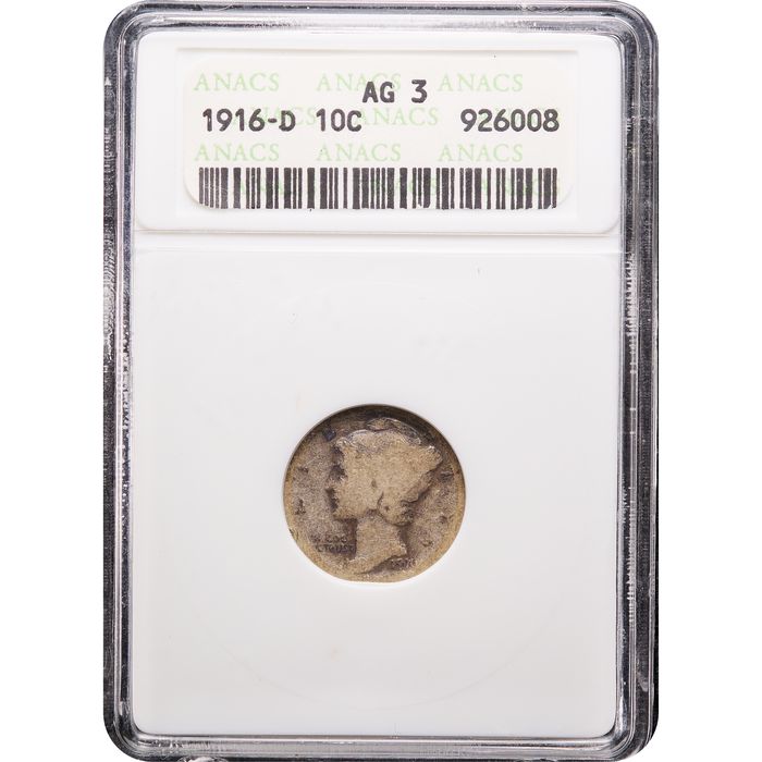 1916-D Mercury Dime (10c) Obverse Image