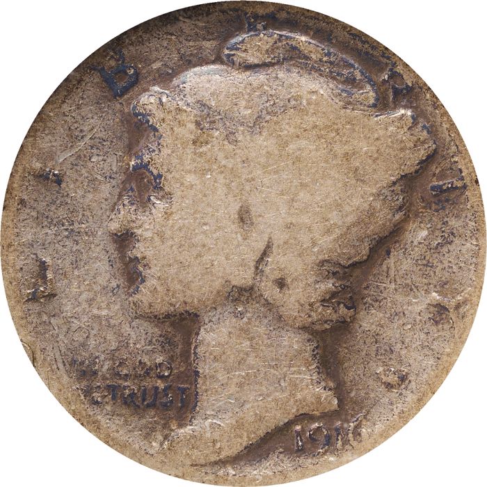 1916-D Mercury Dime (10c) Photo 3