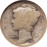 1916-D Mercury Dime (10c) Obverse Image
