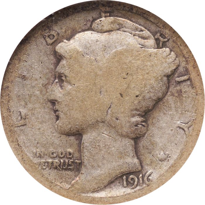 1916-D Mercury Dime (10c) Obverse Image