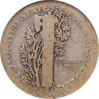 1916-D Mercury Dime (10c) Reverse Image