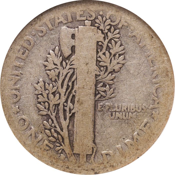 1916-D Mercury Dime (10c) Reverse Image
