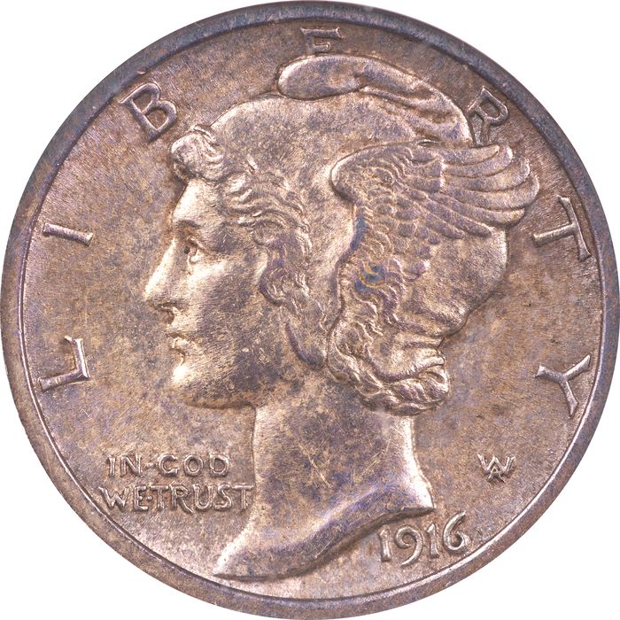 1916-D Mercury Dime (10c) Obverse Image