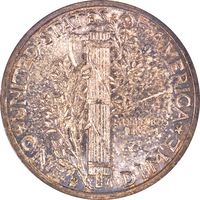 1916-D Mercury Dime (10c) Reverse Image