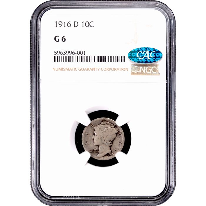 1916-D Mercury Dime (10c) Obverse Image