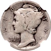 1916-D Mercury Dime (10c) Photo 3